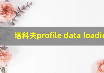 塔科夫profile data loading